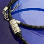 Mens Leather Necklace With Personalised Name Rings, thumbnail 3 of 9