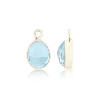 Manhattan Silver And Blue Topaz Interchangeable Gemstone Earrings, 4 of 6