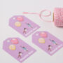 Lilac Fly With Me Gift Tags Three Pack, thumbnail 1 of 2