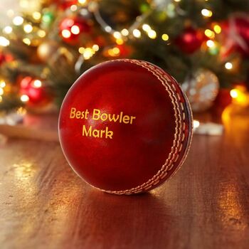 Personalised Vintage Leather Cricket Ball, 3 of 11