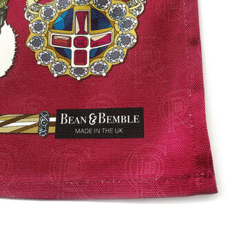 King Charles Coronation Tea Towel Magenta, 6 of 8