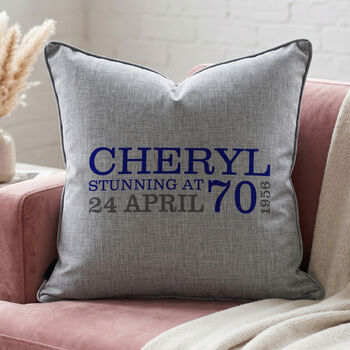 Personalised 70th Birthday Cushion, 2 of 8
