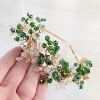 Green And Gold Crystal Headband, 3 of 9