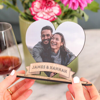 Personalised Gay Wedding Heart Photo Frame Gift, 6 of 7