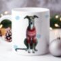 Personalised Greyhound In Christmas Jumper Mug B, thumbnail 1 of 2