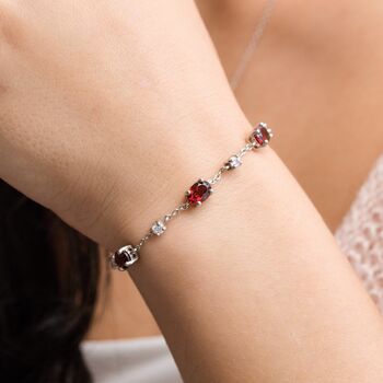 Garnet Bracelet In Sterling Silver And Gold, 2 of 12