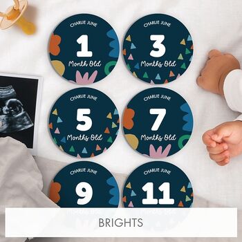 Personalised Abstract Shapes Design Milestone Discs, 7 of 9