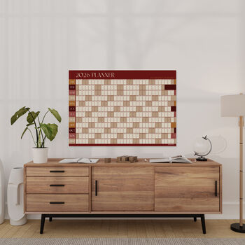 2025 Wall Planner A2 Calendar Organiser In Burgundy, 6 of 7