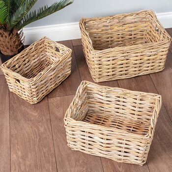 Grey Rattan Storage Basket, 2 of 7
