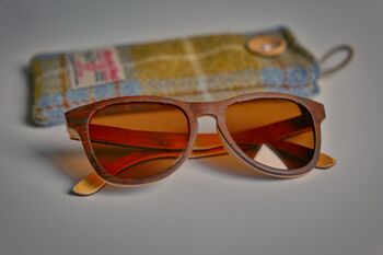 Boatmans Bamboo Frame And Amber Lens Sunglasses, 6 of 10