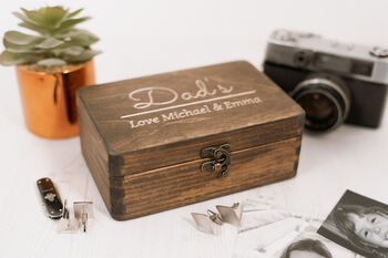 Dad's Personalised Carved Cufflink Box, 4 of 6