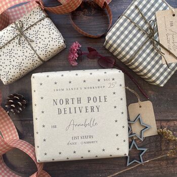 North Pole Personalised Paper Fibre Wrapping Paper, 4 of 12