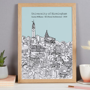 Personalised Birmingham Graduation Gift Print, 8 of 9