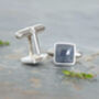 Seven.5ct Sapphire Cufflinks In Sterling Silver, thumbnail 2 of 2