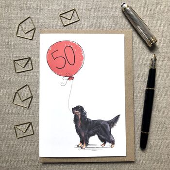 Personalised Gordon Setter Dog Birthday Card, 2 of 4