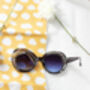 Blue Weighted Oversize Chunky Circle Sunglasses, thumbnail 2 of 4