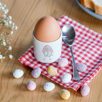 Personalised Easter Chick Ceramic Egg Cup, 2 of 4
