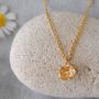 Diamond Forget Me Not Necklace In Gold Plated Silver, thumbnail 1 of 5