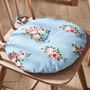 Set Of Two Blue Floral Round Seat Pads, thumbnail 1 of 7