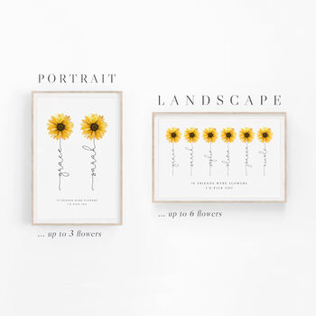Personalised Flower Friendship Print Gift For Friend/Sister, 2 of 8