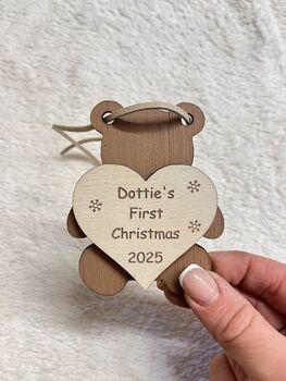 Baby's First Christmas Gift Box, Teddy Christmas Tree Ornament For Baby, 8 of 10
