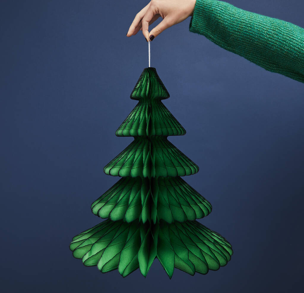 Green Honeycomb Paper Christmas Tree, 1 of 4