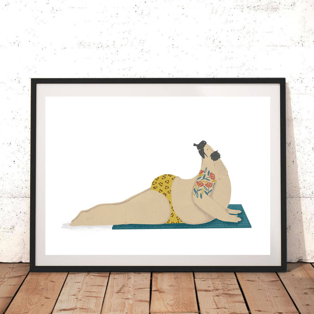 Funny Sexy Yoga Illustrated Print, 1 of 3