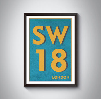 Sw18 Earlsfield, Wandsworth London Postcode Art Print, 8 of 10
