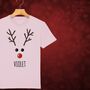 Rudolph The Reindeer Personalised Kids Christmas T Shirt, thumbnail 3 of 12