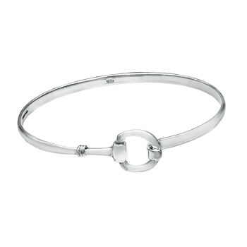Personalised Silver Horsebit Bangle Girlfriend Gift, 3 of 7