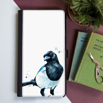 Inky Magpie Faux Leather Phone Case With Card Slots, 3 of 6