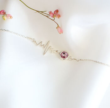 Heartbeat Birthstone Bracelet – Personalised Gift For Nurse, Midwife, Friend, Mum To Be, 8 of 10