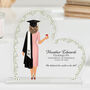 Personalised Graduation White Flower Heart Plaque Gift, thumbnail 3 of 11