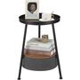 Small Two Tier Side Table With Storage Round End Table, thumbnail 4 of 8