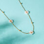 Beaded Pearl Flower Necklace, thumbnail 5 of 7