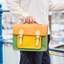 Multicoloured Recycled Leather Satchel, thumbnail 7 of 11