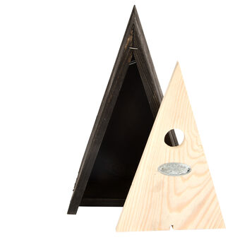 Triangular Blue Tit Bird Nesting House – Wooden Birdhouse, 4 of 5