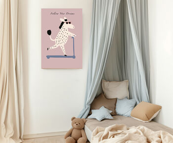 Horse On Scooter Nursery Art Print, 3 of 3