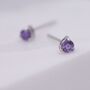 Amethyst Purple Crystal Stud Earrings, thumbnail 5 of 11