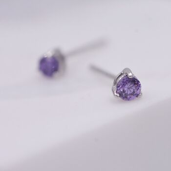 Amethyst Purple Crystal Stud Earrings, 5 of 11