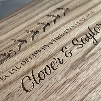 Personalised Oak Christmas Box, 6 of 10