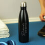 Personalised Name And Message Black Metal Insulated Drinks Bottle, thumbnail 6 of 7