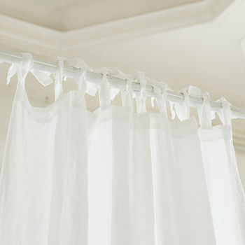 Linen Stone Washed Curtains With Ties, 10 of 10