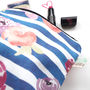 Flowers And Blue Stripe Make Up Wash Bag, thumbnail 6 of 7