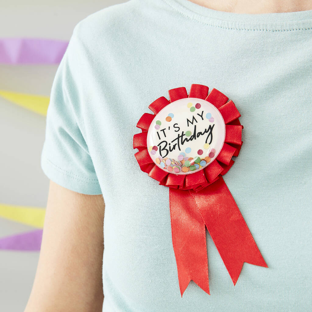 Red Rosette Bubble Birthday Badge By Ginger Ray
