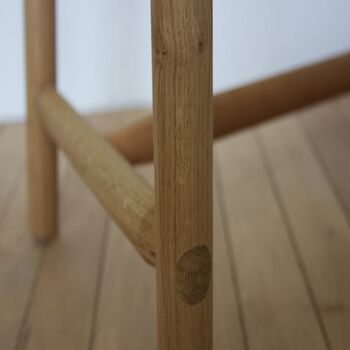 Handmade Solid Oak Table With Braced Legs, 3 of 12
