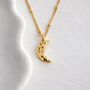 Waterproof Gold Crescent Moon Necklace, thumbnail 1 of 4