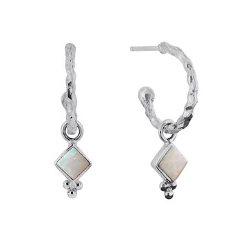 Divinity Princess Opal Hoops Silver/Gold Plated, 2 of 6