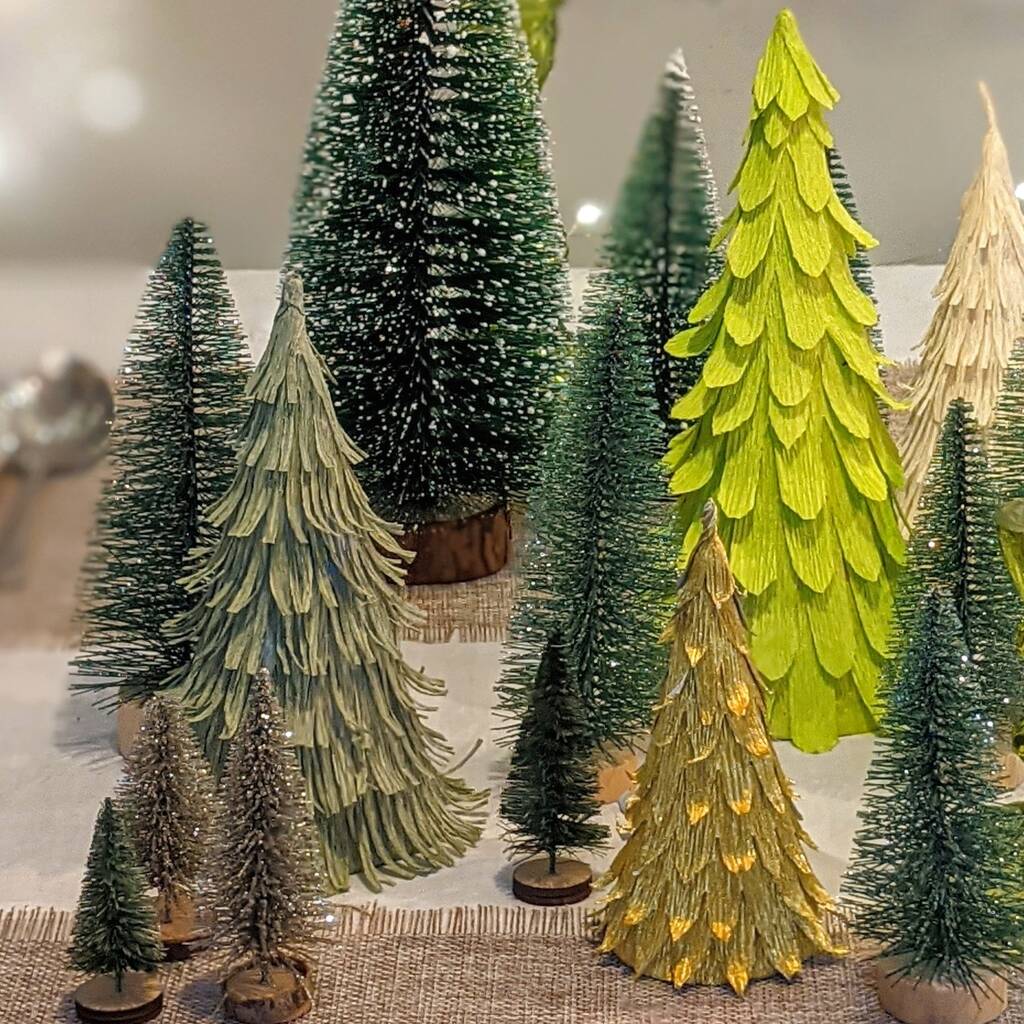 Crepe Paper Christmas Trees Craft Kit By The Danes