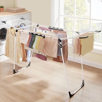 Clothes Drying Rack Space Saving Winged Clothes Airer, 2 of 12